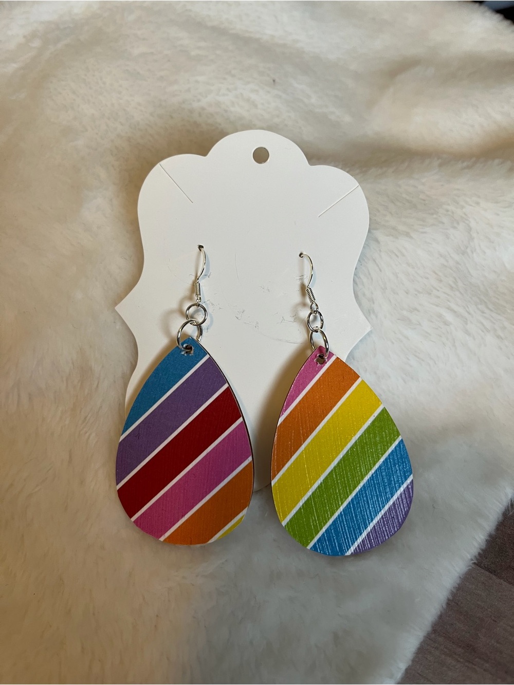Rainbow Decoupage Earrings